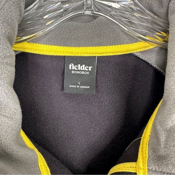 BONOBOS | Men’s Fielder Quarter Zip Fleece Pullover Top Black and Gray Sz. Large - Picture 3 of 4